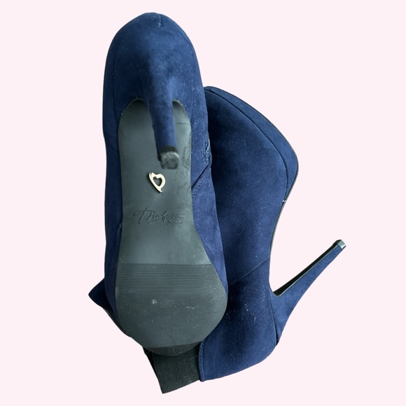 Blue Suede Ankle Boots - Picture 2 of 2